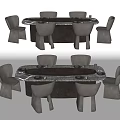 Elegant Modern Dining Table Set With Marble Top And Minimalist Accompanying Chairs
