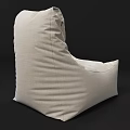 Beige Fabric Bean Bag Chair With Comfortable Cushion And Cozy Design