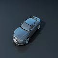 Sleek Silver Car Coupe With Modern Sporty Design And Alloy Wheels Top View
