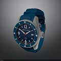 Blue Electronic Watch With Sporty Design White Bezel And Silicone Strap