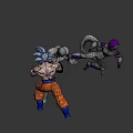 Game and Movie Characters in Intense Fighting Action with Super Saiyan and Alien Warriors
