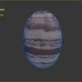 Unique Natural Wood Stone Decorative Sculpture With Red White Striped Texture