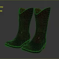 Brown Leather High Heel Boots With Classic Design And Stitching Detail