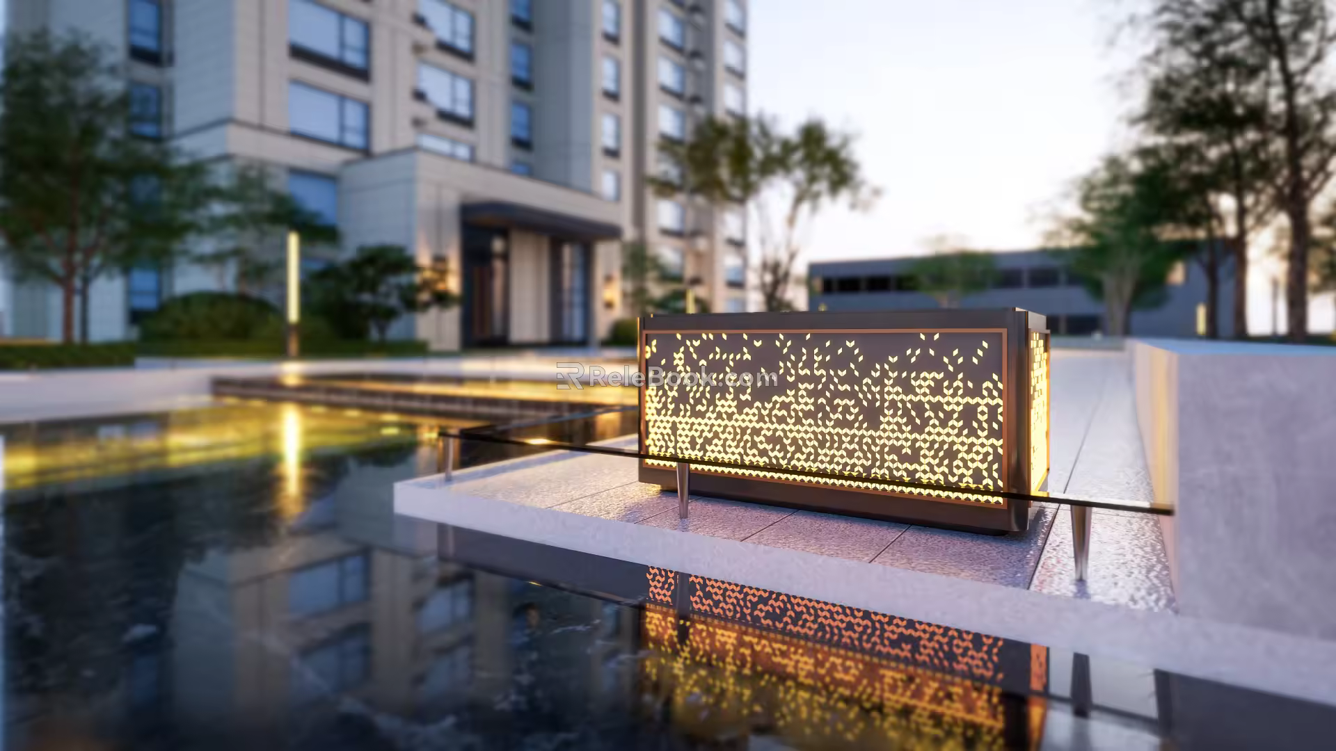 Modern lawn lamp landscape lamp 3d model
