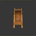 Natural Wooden Folding Lounge Chair with Comfortable Armrests and Backrest Design