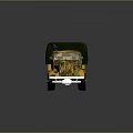 Military Camouflage Truck With Green Canvas Cover And Yellow Green Pattern Design