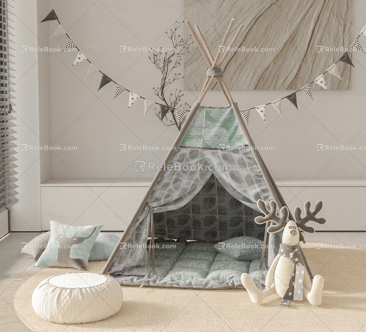 Modern Children's Tent 3d model