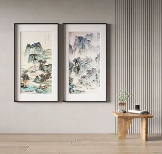 New Chinese Landscape Painting Decorative Painting 3d model