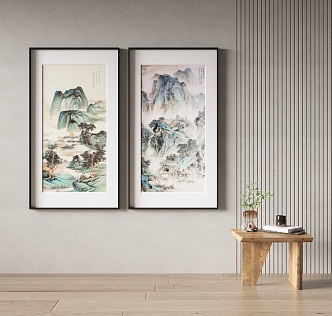 New Chinese Landscape Painting Decorative Painting 3d model