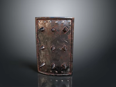 Ancient Weapon Metal Shield With Spiked Surface And Historical Medieval Design 3d model
