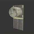 Industrial Style Mechanical Device Featuring Circular Component And Sturdy Metal Structure