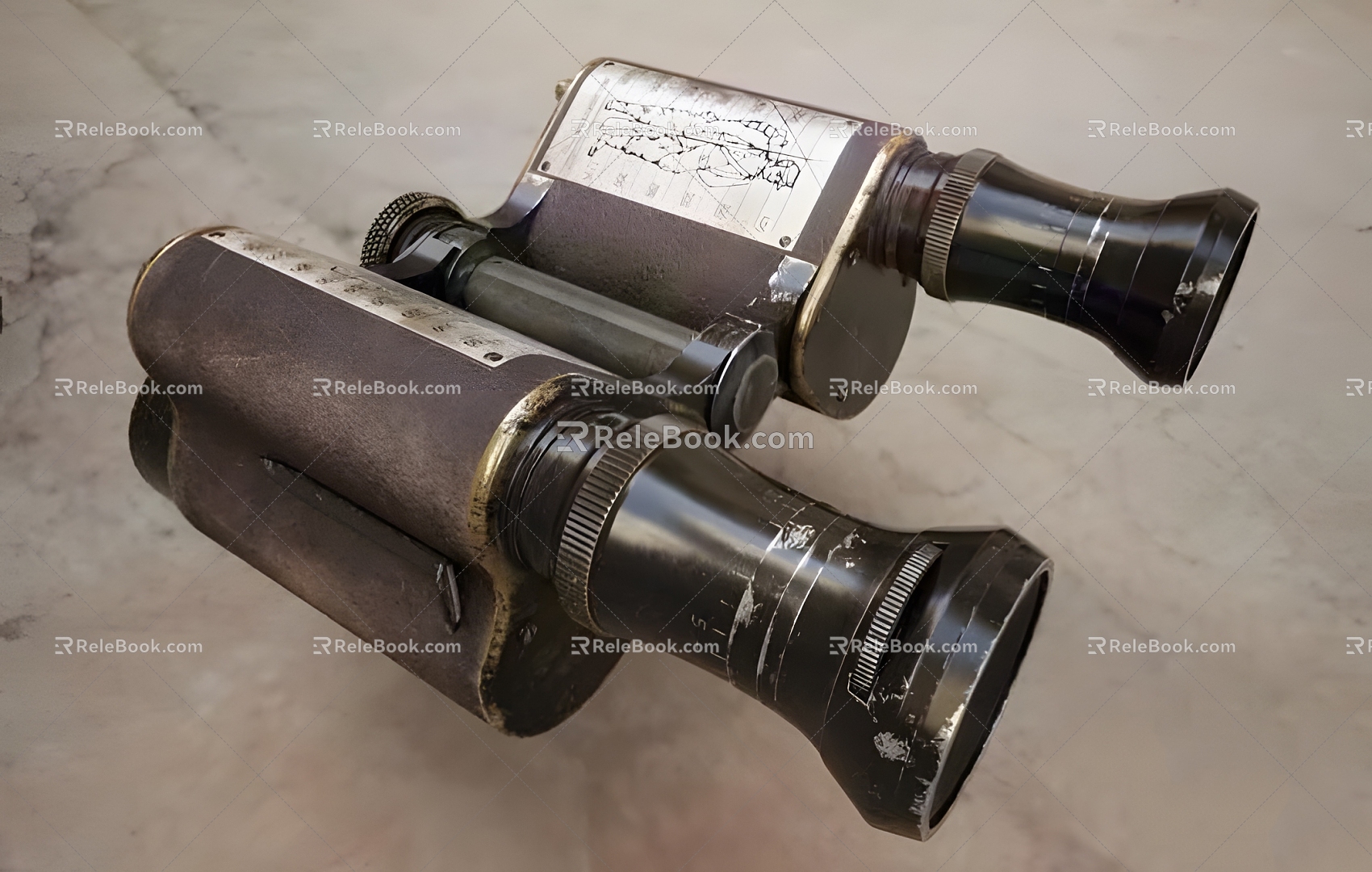 Realistic World War II Binoculars Modern Realistic World War II Vintage Binoculars Equipment 3d model