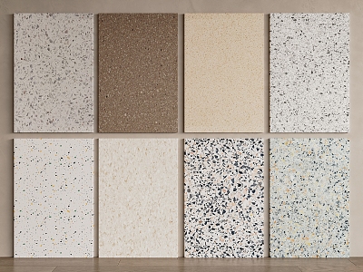 terrazzo background wall siding terrazzo quartz stone granite beige terrazzo gray terrazzo 3d model