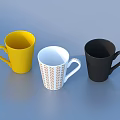 Colorful Mugs For Daily Household Use With Yellow White Black Geometric Patterns