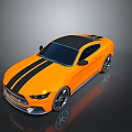 Orange Sports Car with Black Roof Stripes and Modern Exterior Design