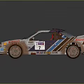 White Rally Car Featuring Shell Mobil 1 Decals Muddy Body And Number 1