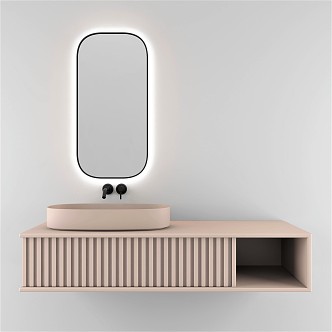 Toilet sink basin cabinet mirror 3d model