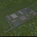 Aerial View of Industrial Factory Complex With Multiple Buildings and Green Surroundings