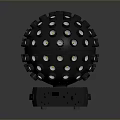 Black Circular Stage Lighting Equipment With Multiple LED Bulbs And Green Lights