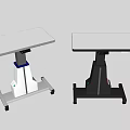 White And Black Mobile Functional Tables With Adjustable Bases And Wheels 3d model
