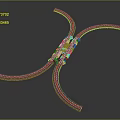 Railway Track Crossing Equipment With Metal Structure And Curved Rails