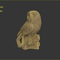 Owl grimace owl long-eared owl wulin owl monkey face owl carved owl 3d model