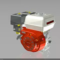 Briggs Style Single Cylinder Automotive Gasoline Engine Parts With Red Fan And White Casing