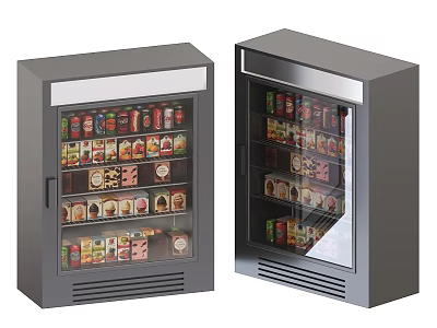Commercial Glass Door Display Refrigerators with Beverages And Food Storage For Retail Stores 3d model