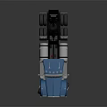 Blue Heavy Duty Truck With Shiny Chrome Accents And Dual Exhaust Pipes