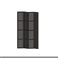 Modern Room Divider With Black Frame And Fabric Grid Design Panels 3d model