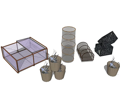 Modern cage hunting fishing net cage 3d model Modern cage hunting fishing net cage 3d model