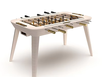 Modern Foosball Table Play Equipment With White Frame Metal Rods And Sturdy Legs 3d model