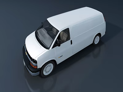White Commercial Van With Modern Exterior Design And Stylish Utility Features 3d model