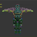 Sci Fi Armored Character With Black Yellow Armor And Mechanical Design Standing Pose