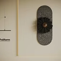 Poliform Decorative Wall Hanging With Skateboard Shape Textured Surface Black Floral And Golden Center