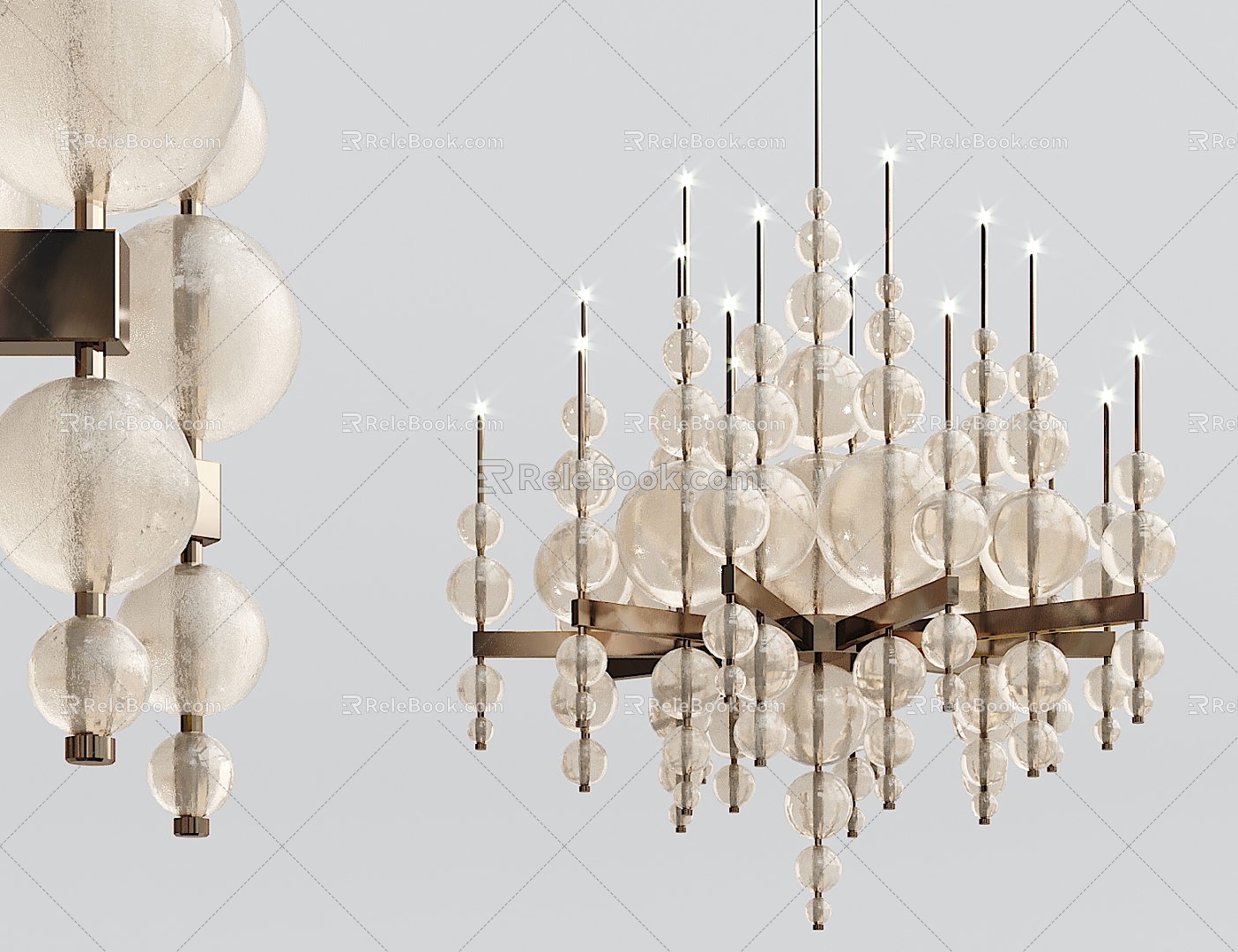 Modern chandelier crystal 3d model