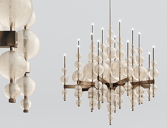 Modern chandelier crystal 3d model