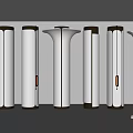Modern White Columns With Gold Accents In Contemporary Interior Design Arrangement