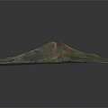 Volcanic Terrain Aerial View With Central Crater Radiating Lava Flows And Colorful Geological Features