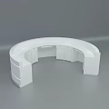 Modern White Curved Reception Desk With Cabinet Doors And Sleek Design