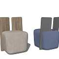 Modern Single Sofa Ottoman 3d model
