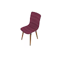 Comfortable Modern Burgundy Vertical Striped Velvet Chair With Light Wooden Legs