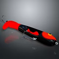 Stylish Fish Shaped Red And Black Bottle Opener With Metal Hooks For Kitchen Use