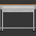 Orange Table with Silver Metal Frame and Reflective Surface on Black Background 3d model