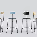 Modern Ergonomic Bar Stools With Metal Frame Colorful Seats For Kitchen Island And Home Bar