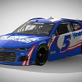 Blue Chevrolet Race Car Featuring HaasTooling Logo And Number 5 Design