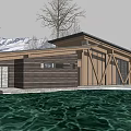Modern Post Station Public Building Small Public Building Landscape Building Post Station Building Store Building 3d model