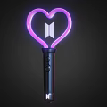 Heart Shaped Purple Neon Decorative Light With Handheld Handle And Control Buttons