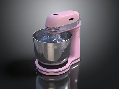 Pink Electric Stand Mixer With Modern Design And Metal Mixing Bowl 3d model