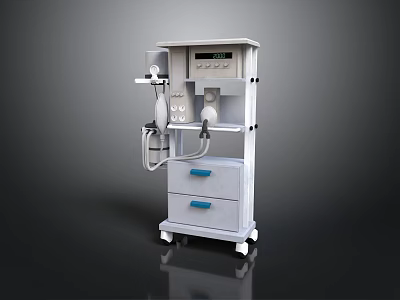 Medical Equipment Cart With Display Screen Control Panel And Drawers On Wheels 3d model